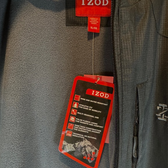 NWT IZOD Wind & Water-Resistant Men's XL Fleece Lined Vest Utility Pockets Warm - Picture 5 of 7